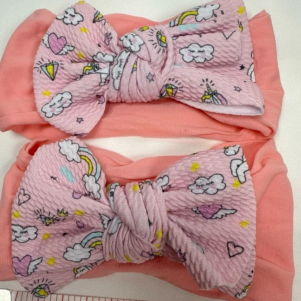 Pink Baby Headband Set with Bow